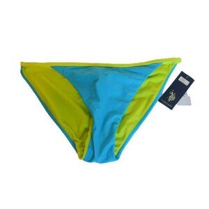 U.S. Polo Assn. Bikini Bottom L (11-13) Turquoise & Neon Green NWT